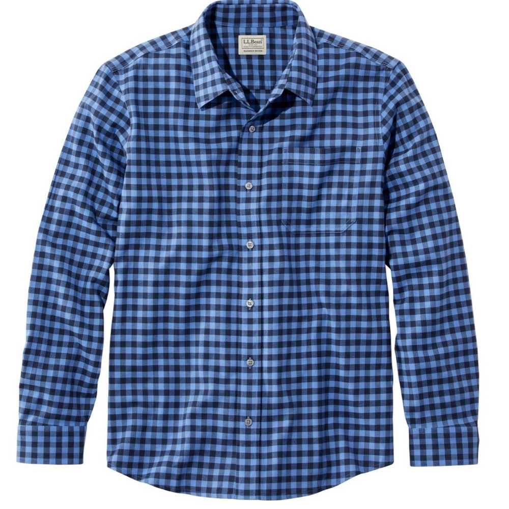 LL Bean Wrinkle Resistant Classic Fit Shirt Large Blue